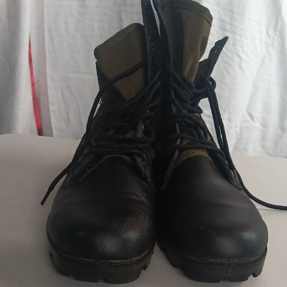 Men's Black and Olive Combat Boots